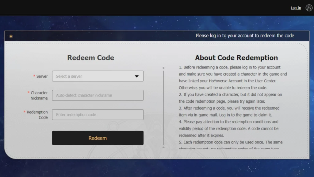 Utiliser Honkai : Star Rail Codes
