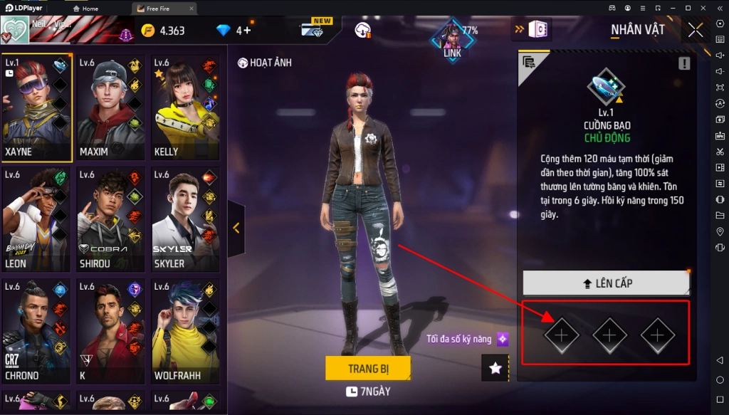 Garena Free Fire: Thay đổi hệ thống nhân vật