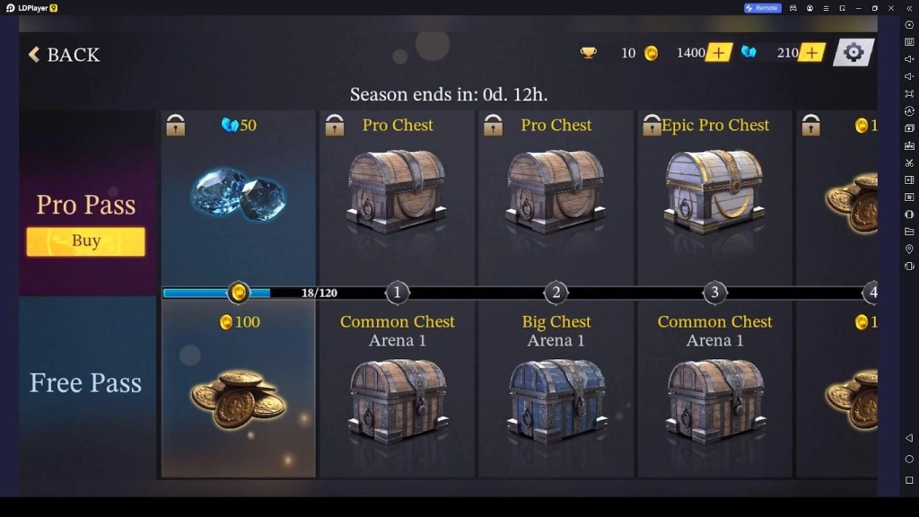 Season Pass in Rage of Blades - PvP Arena