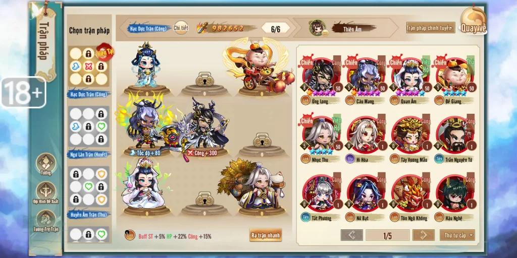 『HƯỚNG DẪN』Lục Giới Phong Thần: Top Nhân Vật Quốc Dân Team Linh