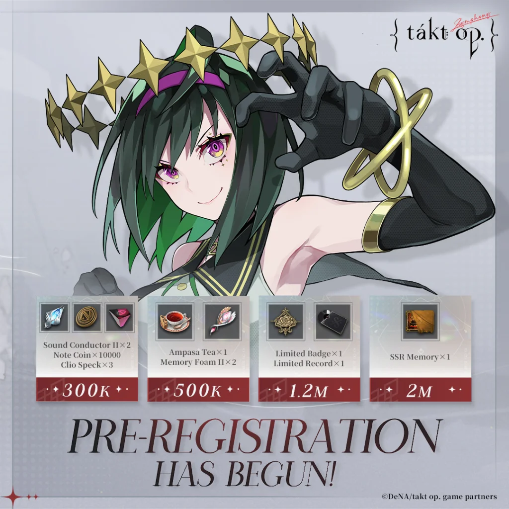 Takt op. Symphony SEA รีบไป Pre-register รับของรางวัลมากมายบนสโตร์ไทยได้แล้วพร้อมเปิดให้เล่น 28 มิถุนายนนี้!!