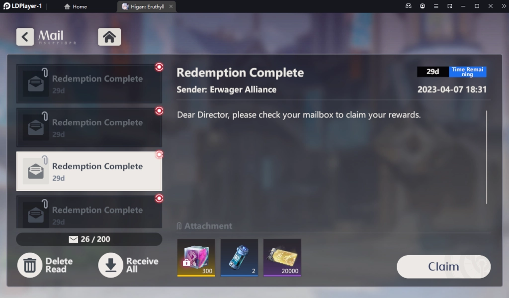 Higan: Eruthyll (Global) แจก Giftcode (23 โค้ด) รับของรางวัลใหม่มากมาย พร้อมวิธีกรอกบน LDPlayer9