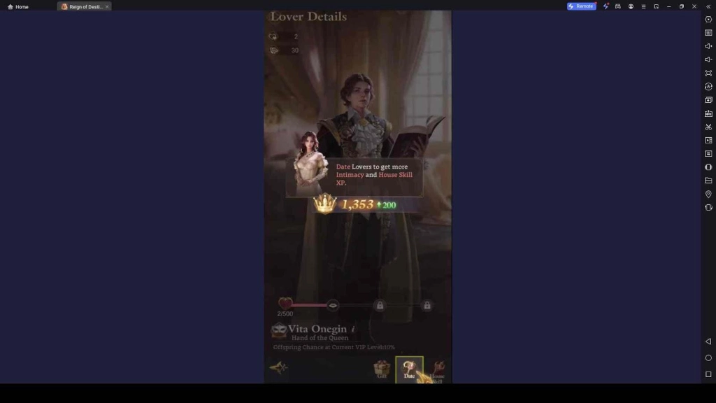 Date Lovers in Reign of Destiny