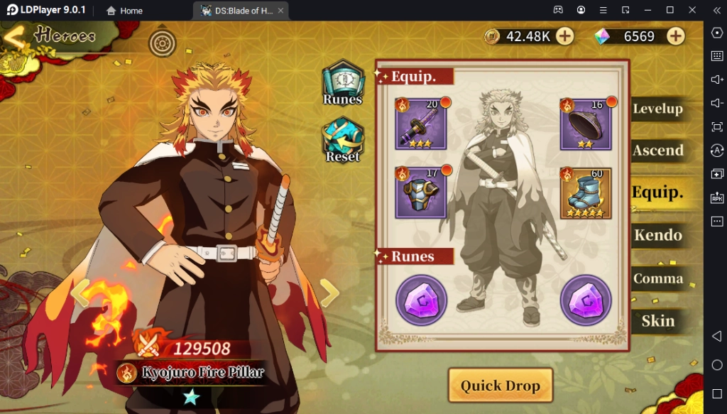 『HƯỚNG DẪN』Rage of Demon King: Hướng Dẫn Build Nhân Vật Kyojuro Fire Pillar - Kiếm Sỹ Thiêu Đốt Cực Mạnh