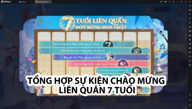 LIÊN QUÂN MOBILE - Tổng Hợp Sự Kiện Chào Mừng Liên Quân 7 Tuổi