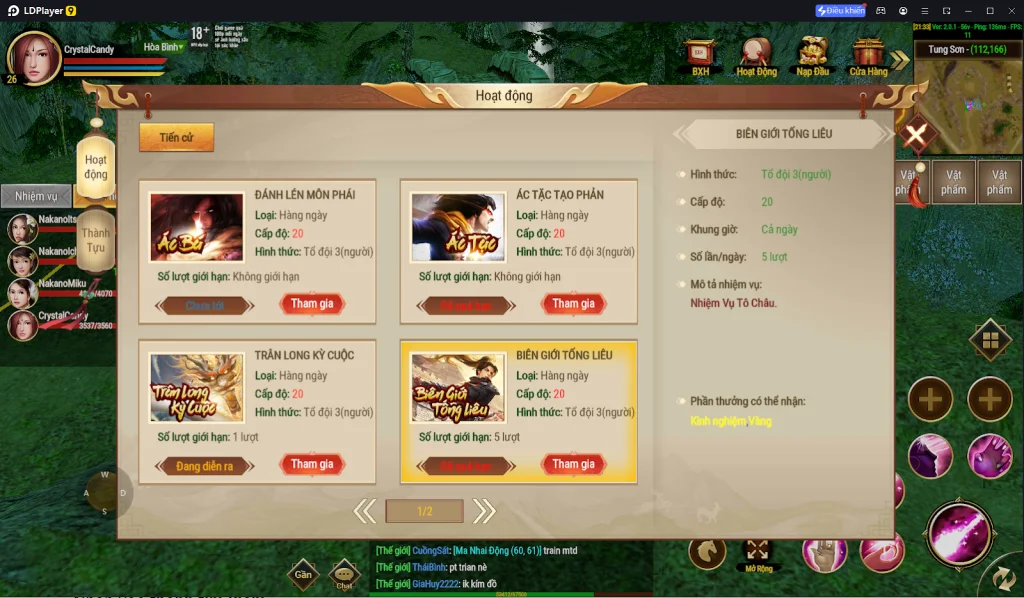 Thần Long Mobile: hướng dẫn tân thủ chạy nhiệm vụ và tăng cấp nhanh