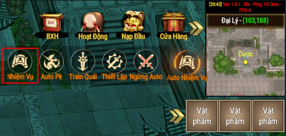 Thần Long Mobile: hướng dẫn tân thủ chạy nhiệm vụ và tăng cấp nhanh