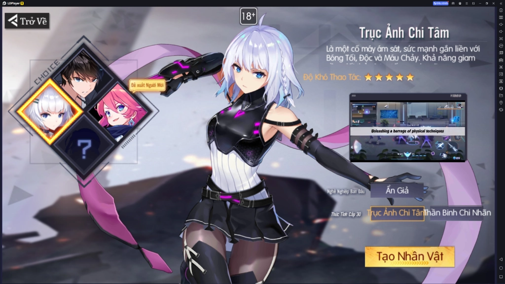 Hướng dẫn chọn Class trong Hắc Nguyệt Quyền Thần