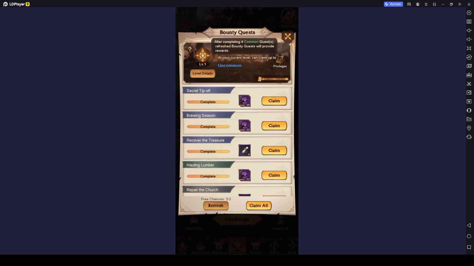 Complete the Bounty Quests