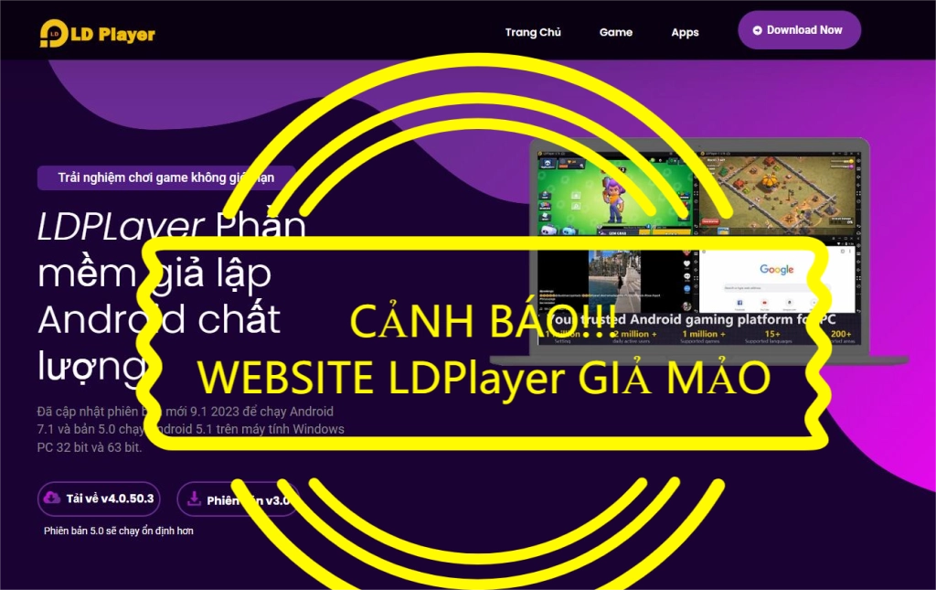 『Warning』Cảnh báo! Mạo danh website LDPlayer & bản LDPlayer MOD/HACK/NoAds/Không quảng cáo