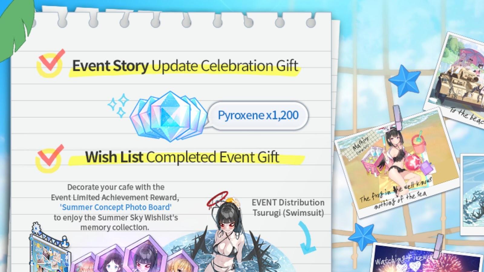 Blue Archive Summer Sky Wish List Event Overview