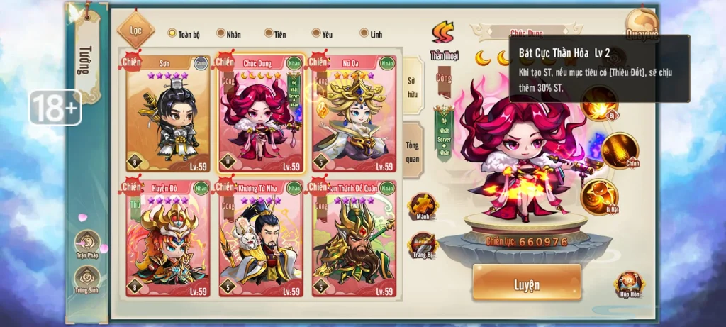 『HƯỚNG DẪN』Lục Giới Phong Thần: Top Tướng Quốc Dân Team Nhân.
