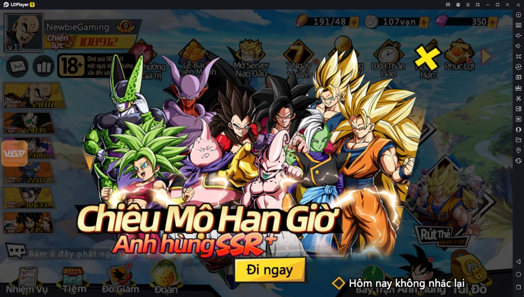 『HƯỚNG DẪN』Bản Năng Vô Cực 3D: Top Nhân Vật Quốc Dân Đầu Game