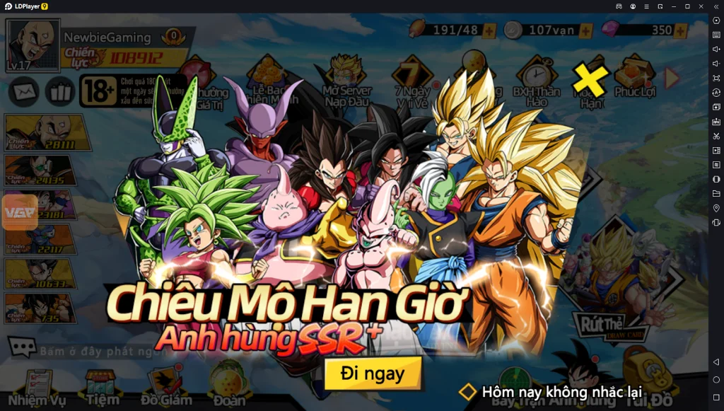 『HƯỚNG DẪN』Bản Năng Vô Cực 3D: Top Nhân Vật Quốc Dân Đầu Game