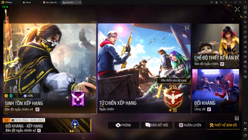 『HƯỚNG DẪN』Garena Free Fire : Điều chỉnh điểm xếp hạng chế độ sinh tồn & cách tải game trên PC