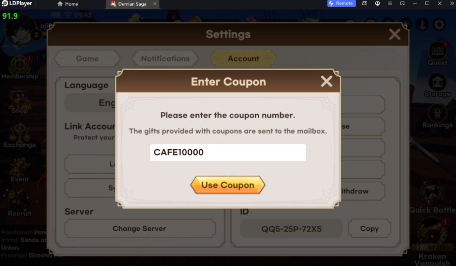 Demian Saga (Global) แจก Giftcode โค้ดฟรีใช้ได้จริง!! ล่าสุดพร้อมวิธีกรอกบน LDPlayer9