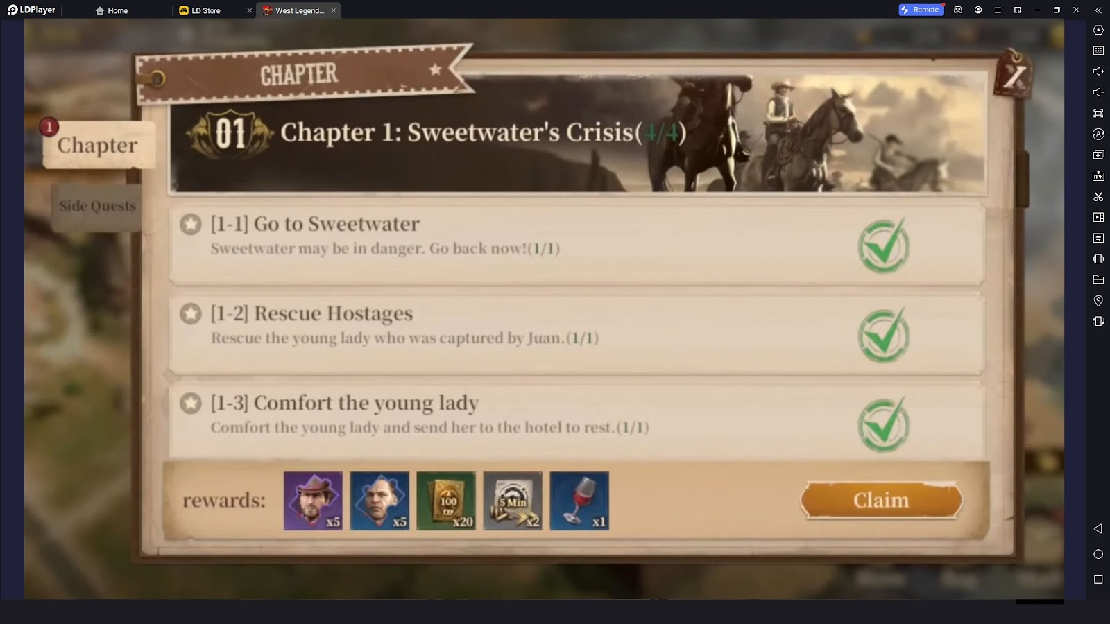 Complete Chapter Quests and Quick Progress in Chapters