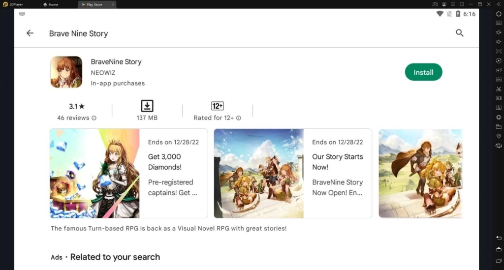 Brave Nine Story เกมแนว Visual Novel RPG พร้อมเล่นบน LDPlayer9