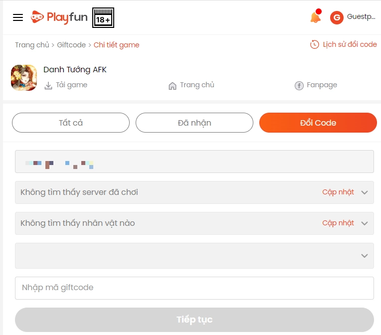 Tổng hợp giftcode, cách nhập và hướng dẫn tải Danh Tướng AFK trên PC