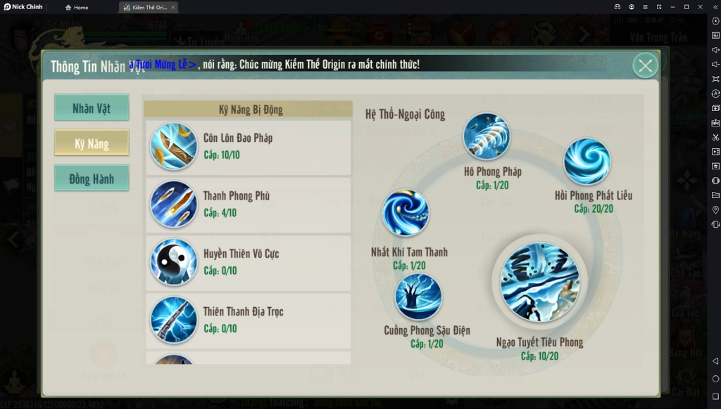 『HƯỚNG DẪN』Kiếm Thế Origin: Hướng Dẫn Build Sơ Lược Côn Lôn - Nâng Cấp Tiềm Năng Và Kỹ Năng