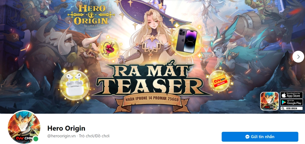 『GIFTCODE』Hero Origin và chuỗi sự kiện GIFTCODE