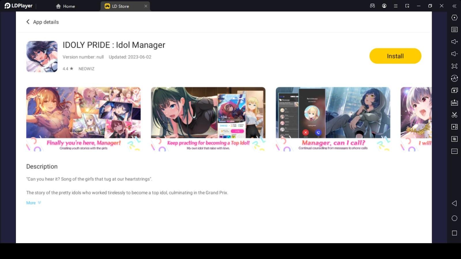 Can You Play IDOLY PRIDE: Idol Manager on PC