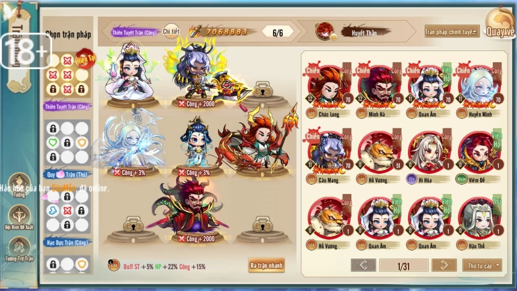 『HƯỚNG DẪN』Lục Giới Phong Thần: Top Nhân Vật Quốc Dân Team Linh