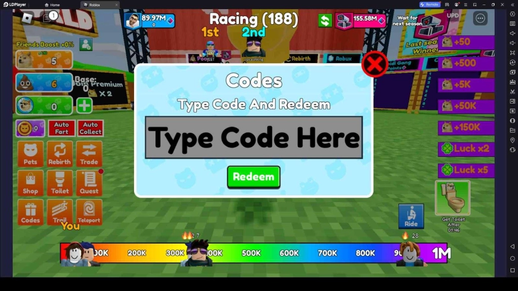 Roblox Fart Race Codes: Unleash the Power of Farts and Win the Race! - November 2023