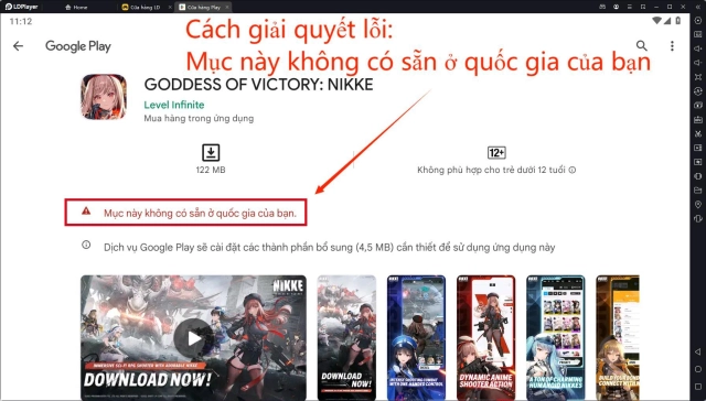 『HƯỚNG DẪN』Cách tải Goddess Of Victory: NIKKE trên PC & Cách giải quyết CH Play báo lỗi mục này không có sẵn ở quốc gia của bạn