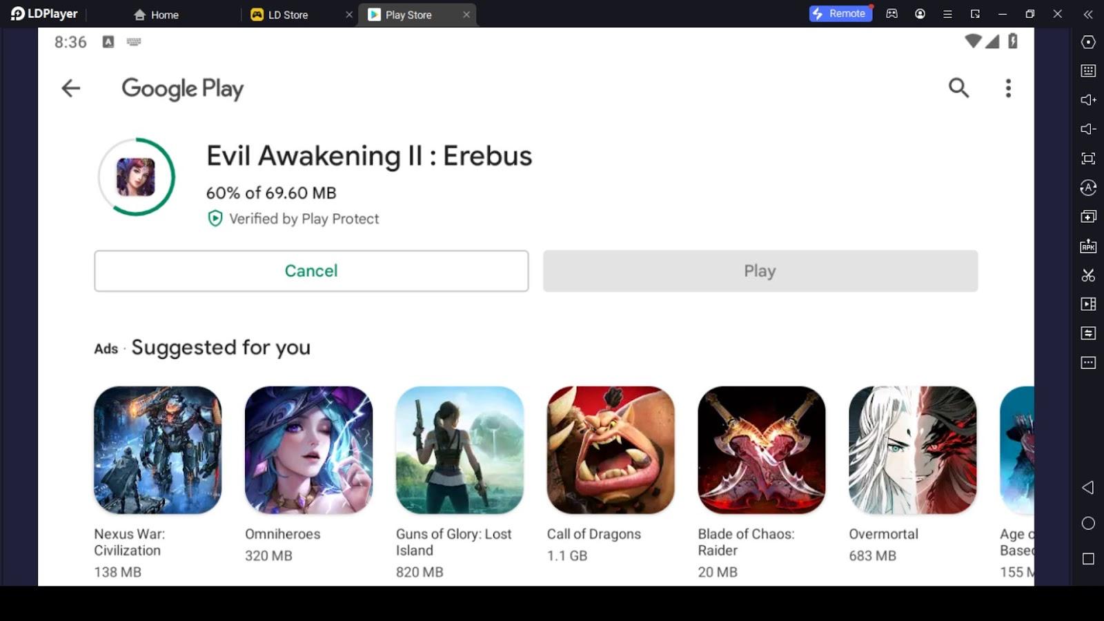 Playing Evil Awakening II: Erebus on PC with LDPlayer 9