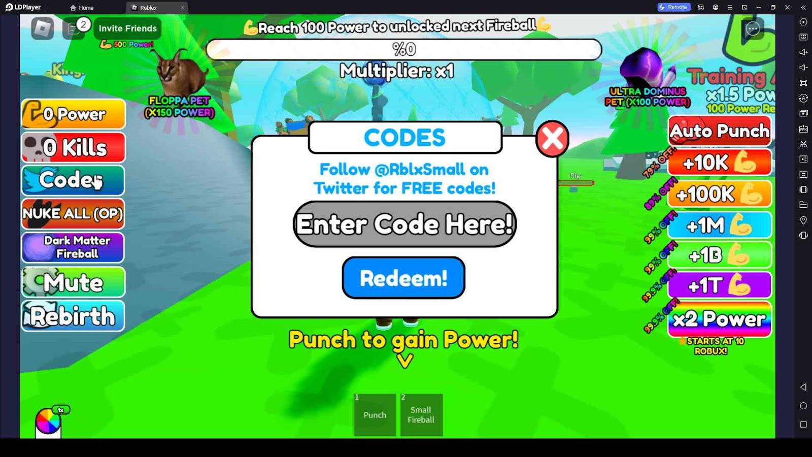 Roblox Fireball Punching Simulator Codes to Advance Fast in the