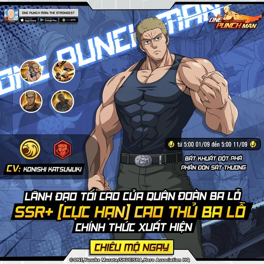 『HƯỚNG DẪN』One Punch Man The Strongest: Hướng Dẫn Build Và Sử Dụng Vua Cao Thủ Ba Lỗ SSR+