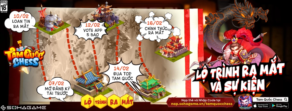 『GIFTCODE』Tam Quốc Chess - SohaGame chuỗi sự kiện giftcode khủng