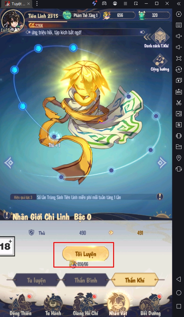 『HƯỚNG DẪN』Tuyệt Thế Cửu Thiên -&nbsp; Cách Nâng Cấp Tiên Linh Bá Đạo