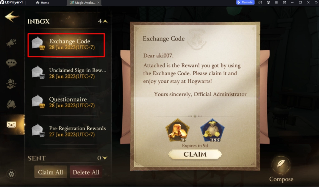 Harry Potter: Magic Awakened (Global) แจก Giftcode โค้ดล่าสุดรับของรางวัลพิเศษ พร้อมวิธีกรอกบน LDPlayer9