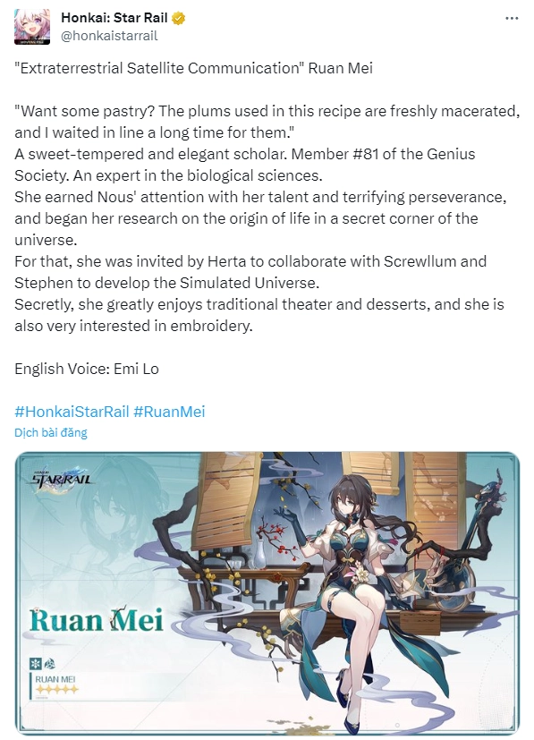 Honkai: Star Rail lộ thông tin nhân vật mới trong phiên bản 1.6