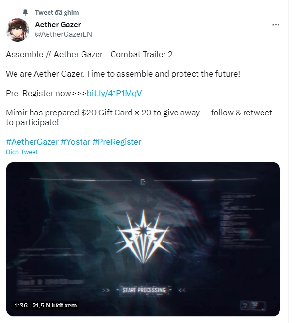 『GAME MỚI』Aether Gazer mở đăng ký trước với hàng loạt phần quà hấp dẫn