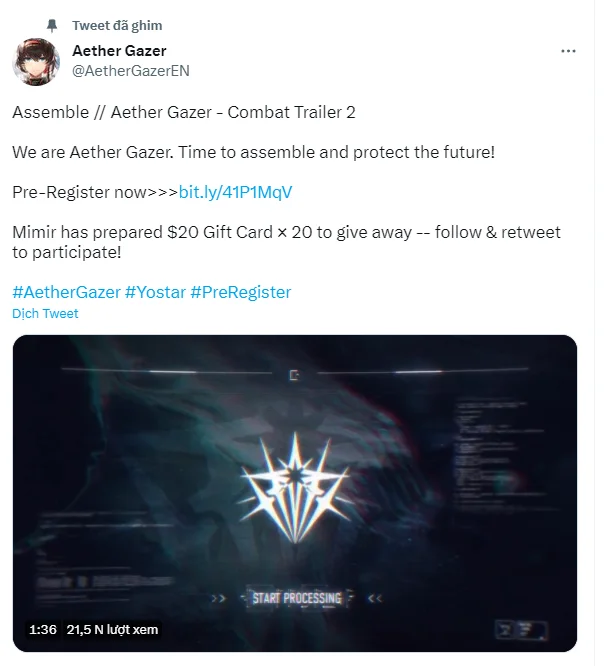 『GAME MỚI』Aether Gazer mở đăng ký trước với hàng loạt phần quà hấp dẫn
