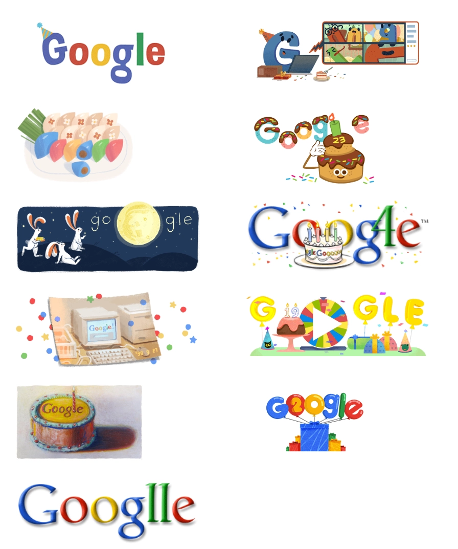 Chúc mừng sinh nhật lần thứ 25 của Google. Doodle độc đáo và điểm lại những logo trong lịch sử.