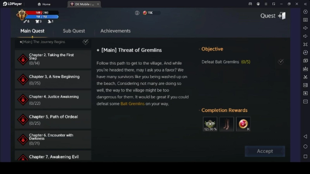 Complete Chapter Quests 