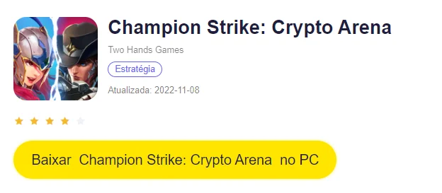 Compita com outros jogadores em tempo real em Champion Strike: Crypto Arena!