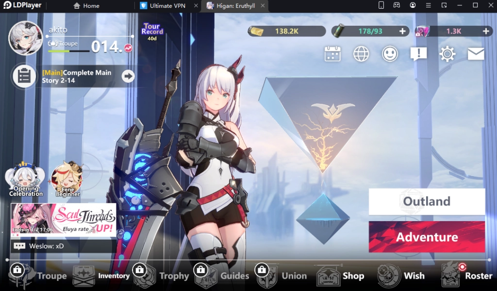 Higan Eruthyll (Global) แนะนำระบบที่น่าสนใจตัวละครที่ควรหาพร้อมวิธี Reroll เล่นได้ลื่น FPS 120 บน LDPlayer9