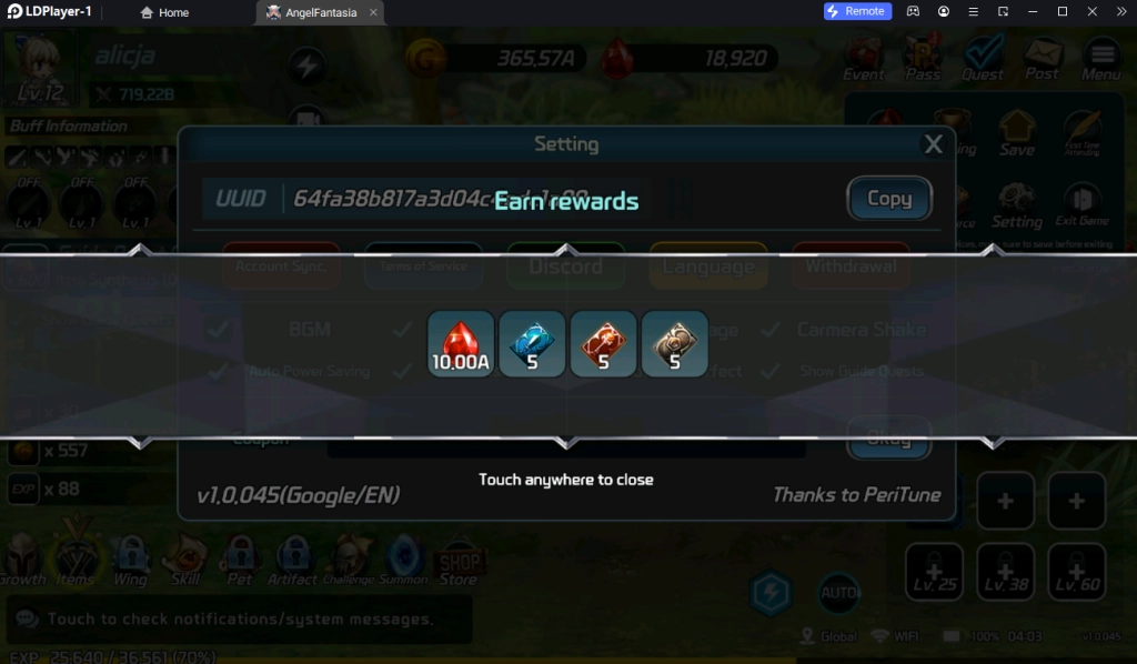 Angel Fantasia (Global) แจกโค้ด Giftcode อัปเดตเรื่อยๆ พร้อมวิธีกรอกบน LDPlayer9