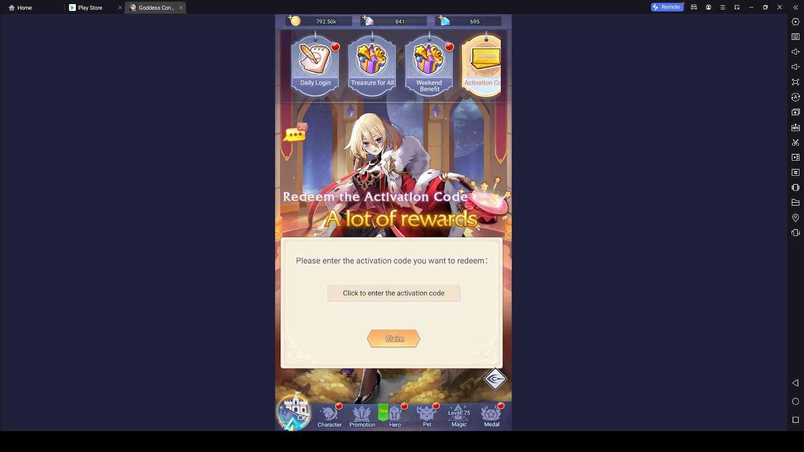 Redeeming Steps for Codes in Goddess Connect