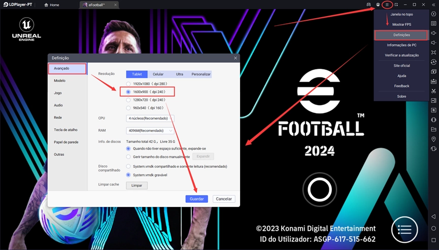 Como usar o LDPlayer para obter a melhor experiência do eFootball