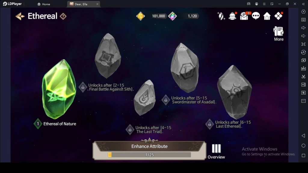 Activate Ethereals