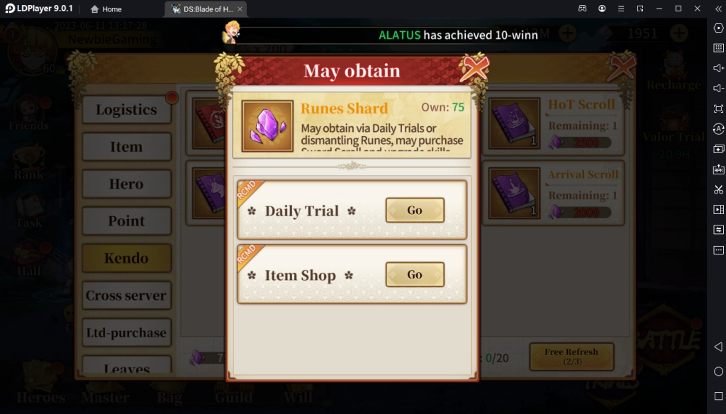 『HƯỚNG DẪN』Rage of Demon King: Hướng Dẫn Tính Năng Kendo - Kiếm Đạo