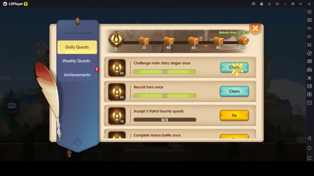 Daily and Weekly Quests with Achievements