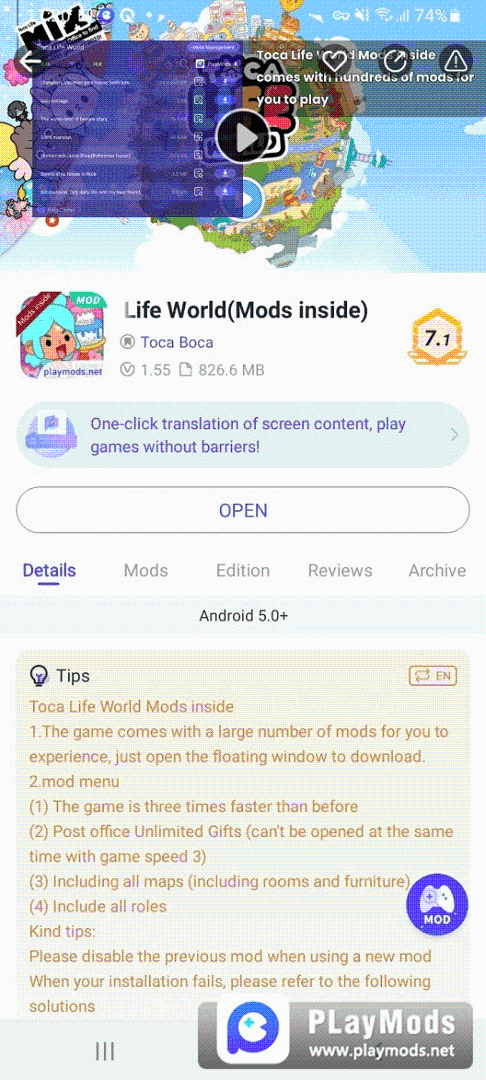 Playmods - A Free and Easy Mobile Game Platform with Tons of Game Mods