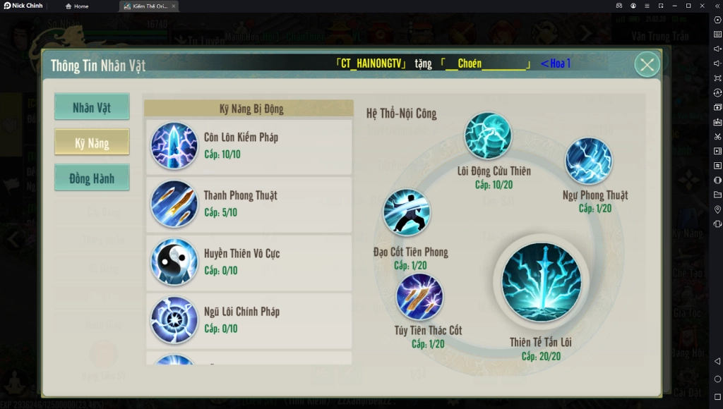 『HƯỚNG DẪN』Kiếm Thế Origin: Hướng Dẫn Build Sơ Lược Côn Lôn - Nâng Cấp Tiềm Năng Và Kỹ Năng